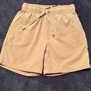 Kids Elastic Drawstring Shorts in Khaki
